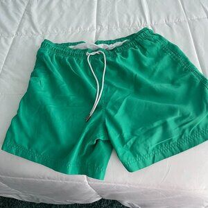 Lands' End Men's 6" Volley Swim Trunks Green Size Large